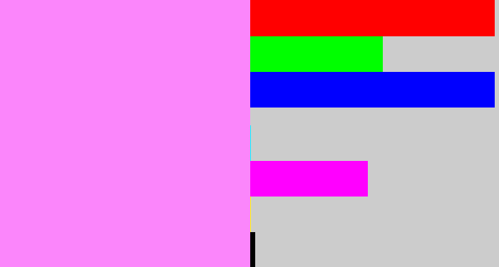 Hex color #fb86fb - purply pink