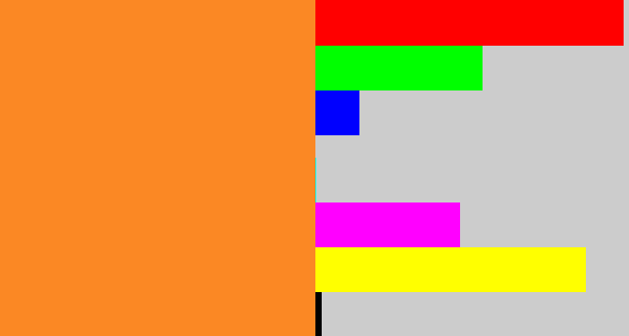 Hex color #fb8824 - dusty orange