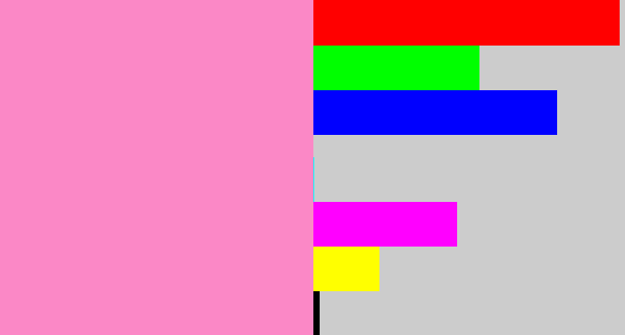 Hex color #fb88c6 - bubblegum pink