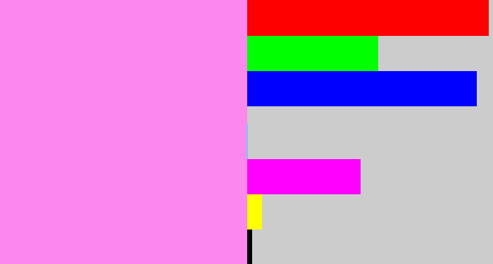 Hex color #fb88ec - purply pink