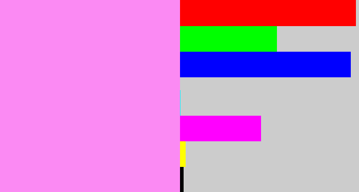 Hex color #fb8af3 - purply pink