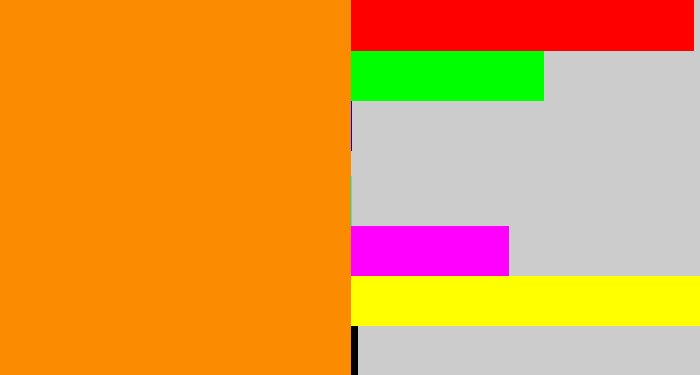 Hex color #fb8b00 - tangerine