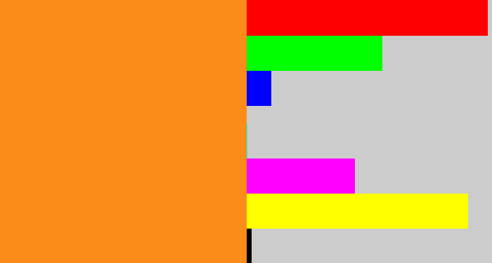 Hex color #fb8c1a - tangerine