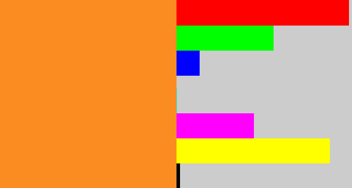 Hex color #fb8c21 - tangerine