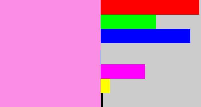 Hex color #fb8de4 - bubblegum pink