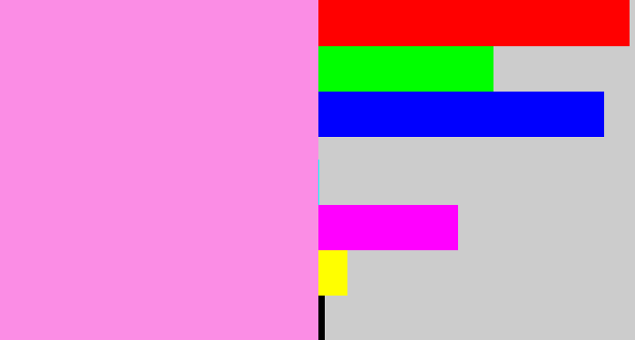 Hex color #fb8de5 - purply pink