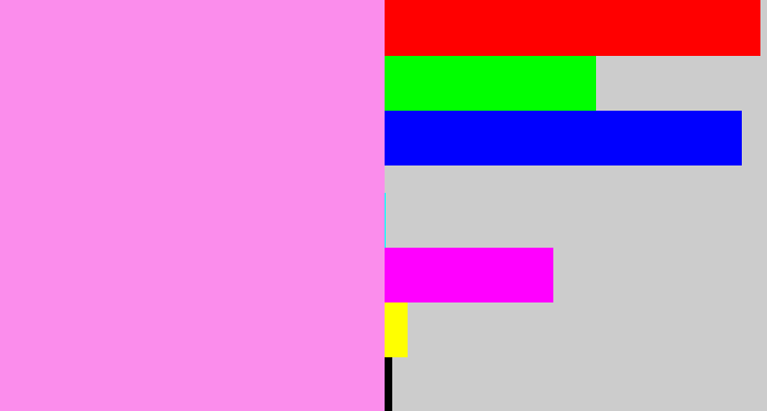 Hex color #fb8dec - purply pink