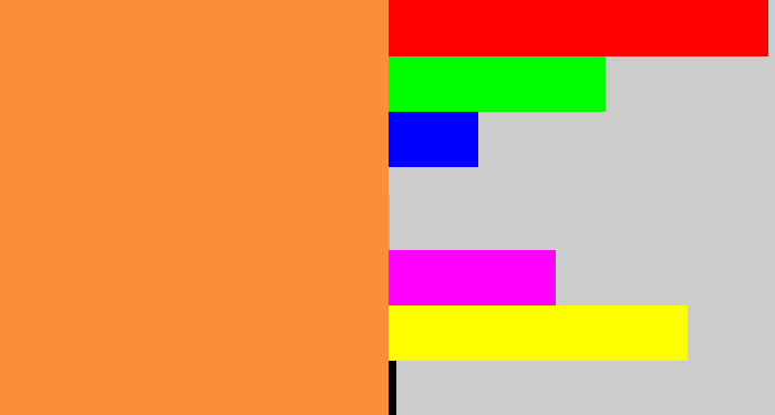 Hex color #fb8e3a - orangeish