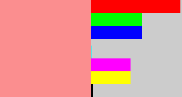 Hex color #fb8e8f - blush pink