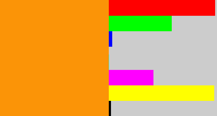 Hex color #fb9407 - tangerine