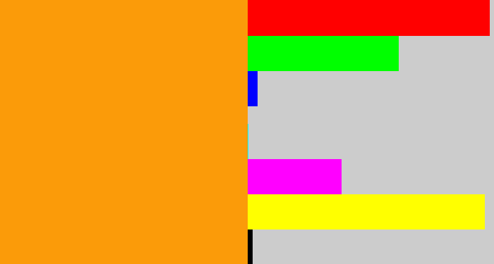 Hex color #fb9b09 - tangerine