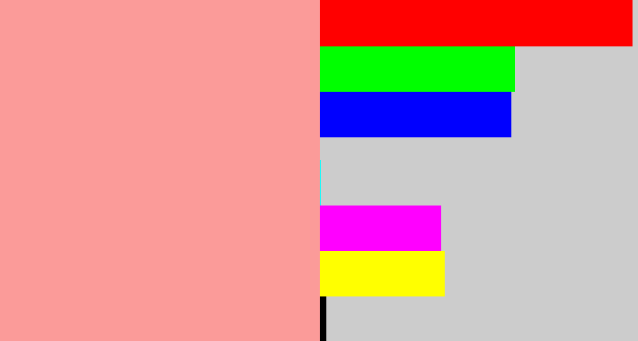 Hex color #fb9b99 - blush