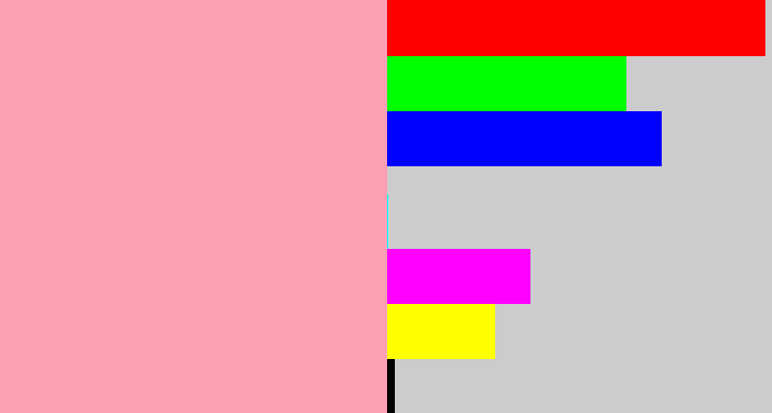 Hex color #fb9fb5 - soft pink