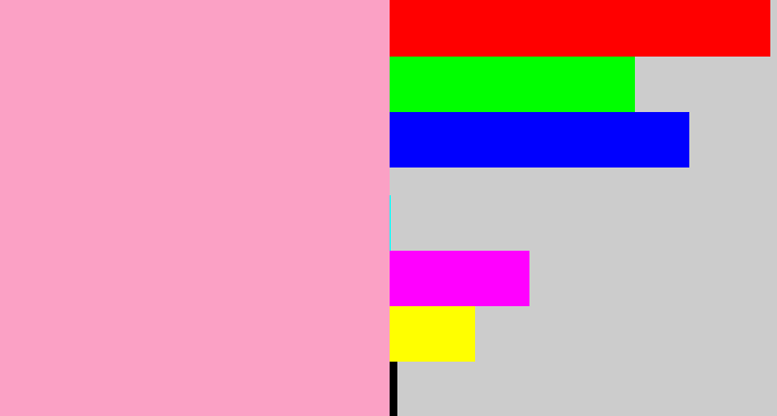 Hex color #fba1c5 - soft pink