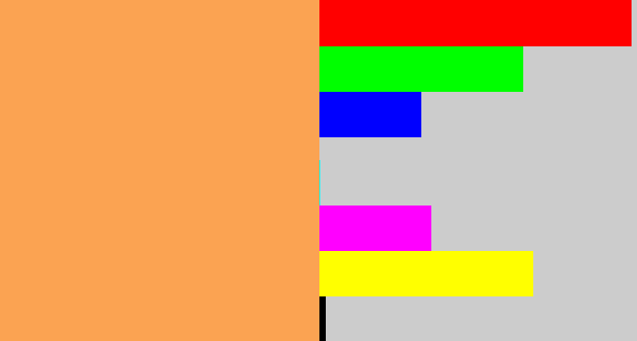 Hex color #fba352 - pale orange