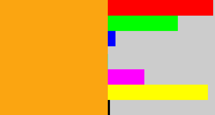 Hex color #fba511 - yellowish orange