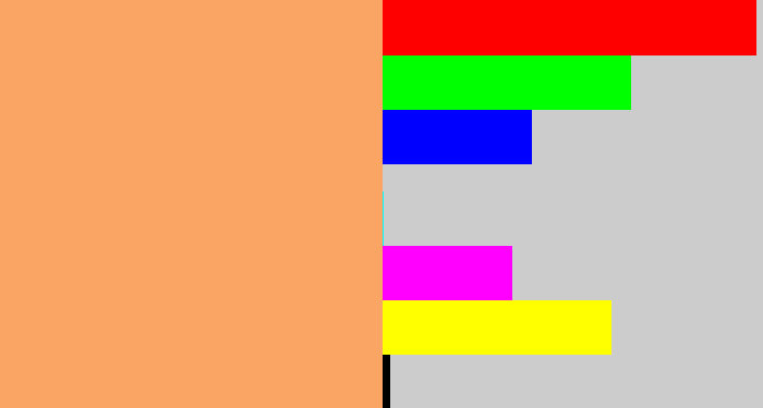 Hex color #fba564 - pale orange
