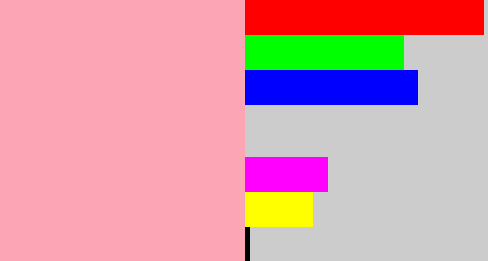 Hex color #fba5b5 - soft pink