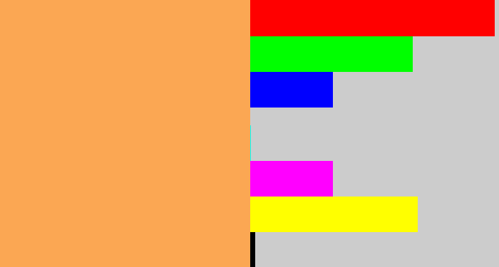 Hex color #fba753 - pale orange