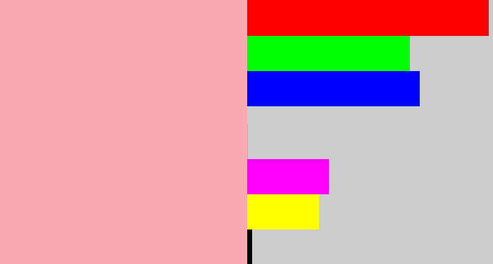Hex color #fba8b3 - soft pink