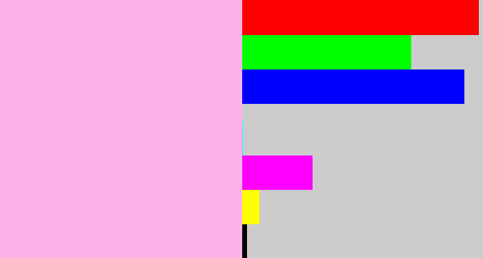 Hex color #fbb3ea - powder pink