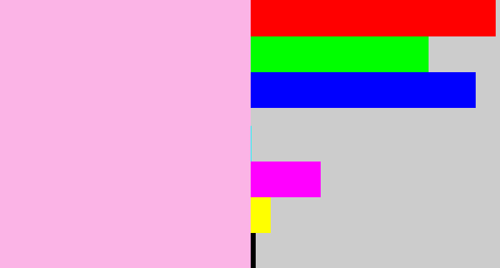 Hex color #fbb4e6 - powder pink