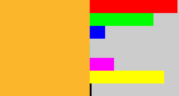 Hex color #fbb62b - macaroni and cheese