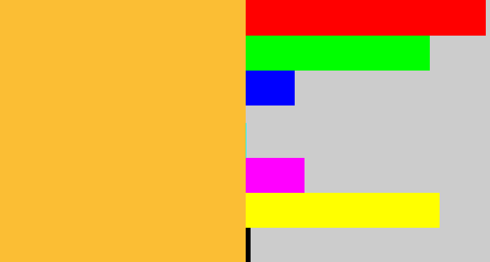 Hex color #fbbe34 - macaroni and cheese