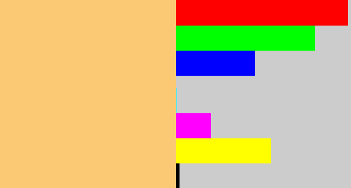 Hex color #fbc974 - sandy