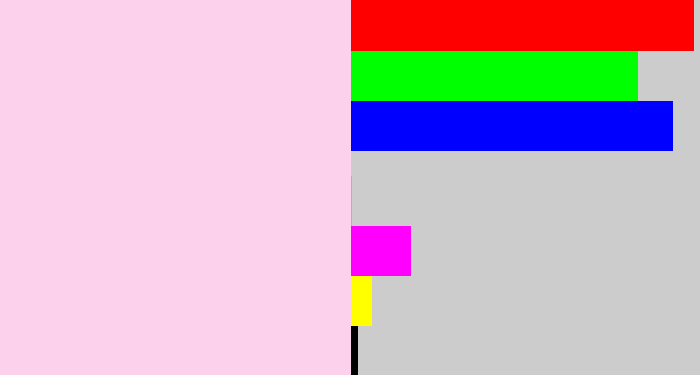 Hex color #fbd1eb - light pink