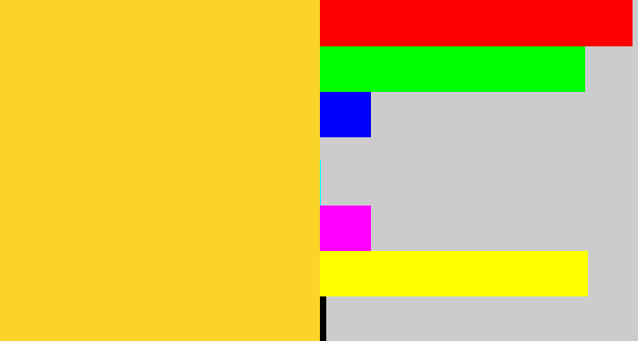 Hex color #fbd429 - sun yellow