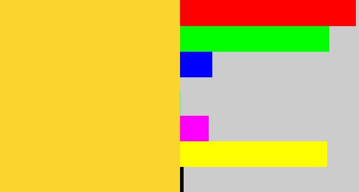 Hex color #fbd42e - sun yellow