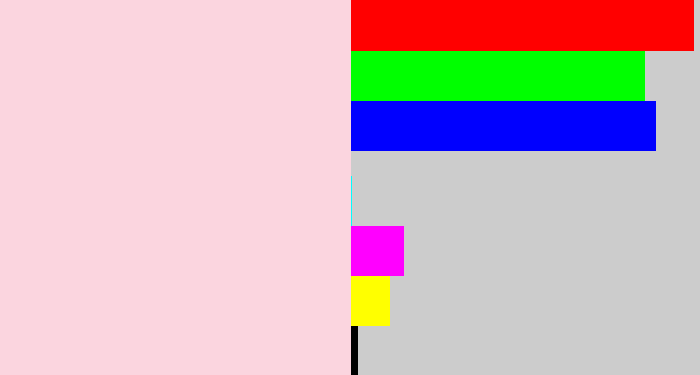 Hex color #fbd5df - light pink