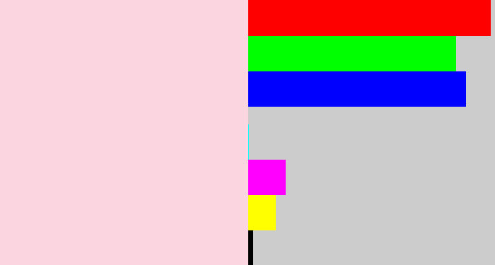 Hex color #fbd5e0 - light pink