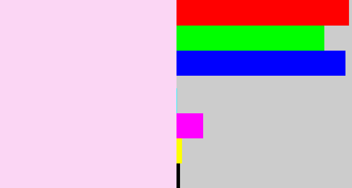 Hex color #fbd6f4 - pale mauve