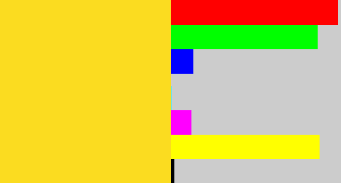 Hex color #fbdc20 - sun yellow