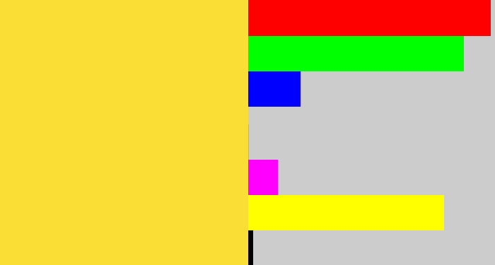 Hex color #fbde35 - sun yellow