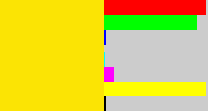 Hex color #fbe404 - dandelion