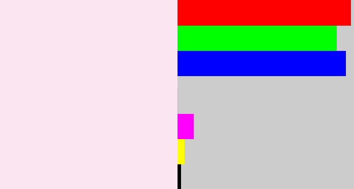 Hex color #fbe5f1 - very light pink