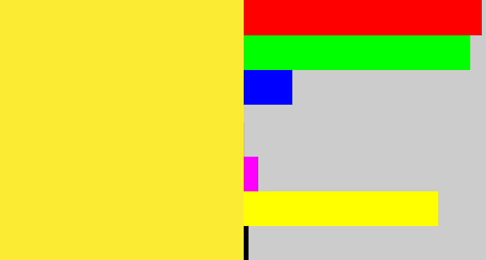 Hex color #fbec33 - off yellow
