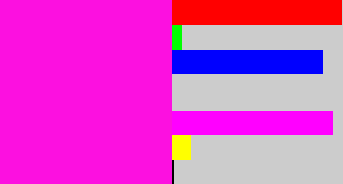 Hex color #fc10e0 - bright magenta