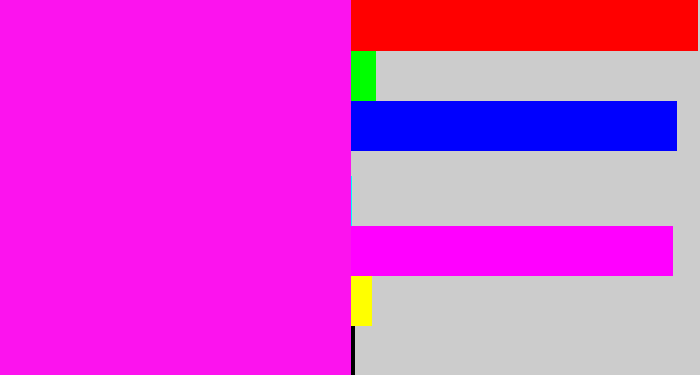 Hex color #fc13ee - bright magenta