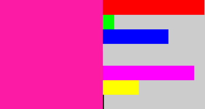 Hex color #fc1ba4 - shocking pink