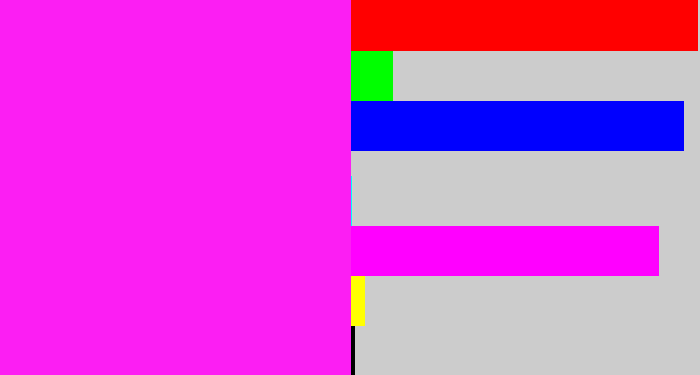 Hex color #fc1ef3 - pink/purple