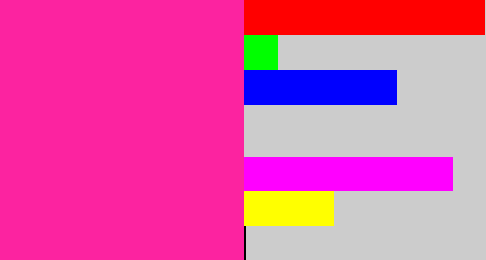 Hex color #fc23a0 - shocking pink