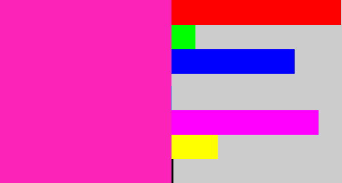 Hex color #fc23b8 - bright pink