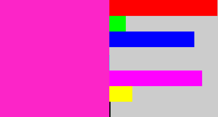 Hex color #fc25c8 - fuchsia