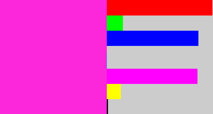 Hex color #fc26db - pink/purple