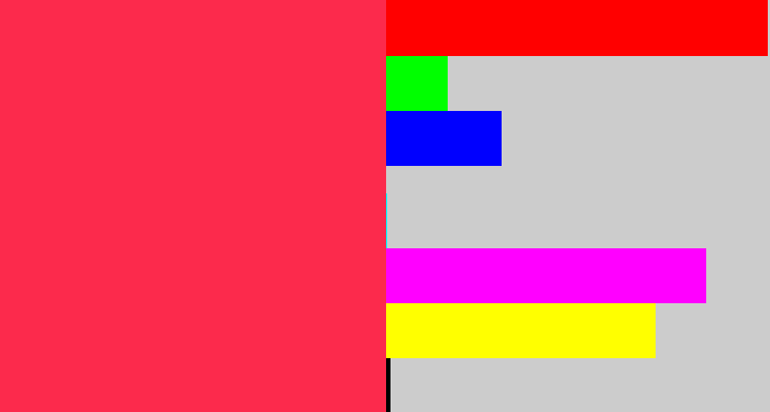 Hex color #fc2a4c - lightish red