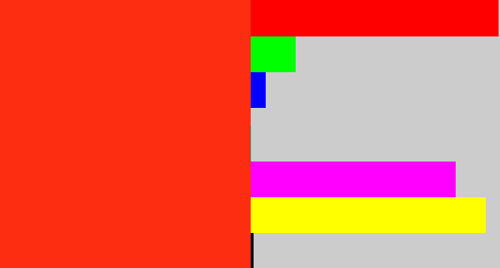 Hex color #fc2d10 - vermillion